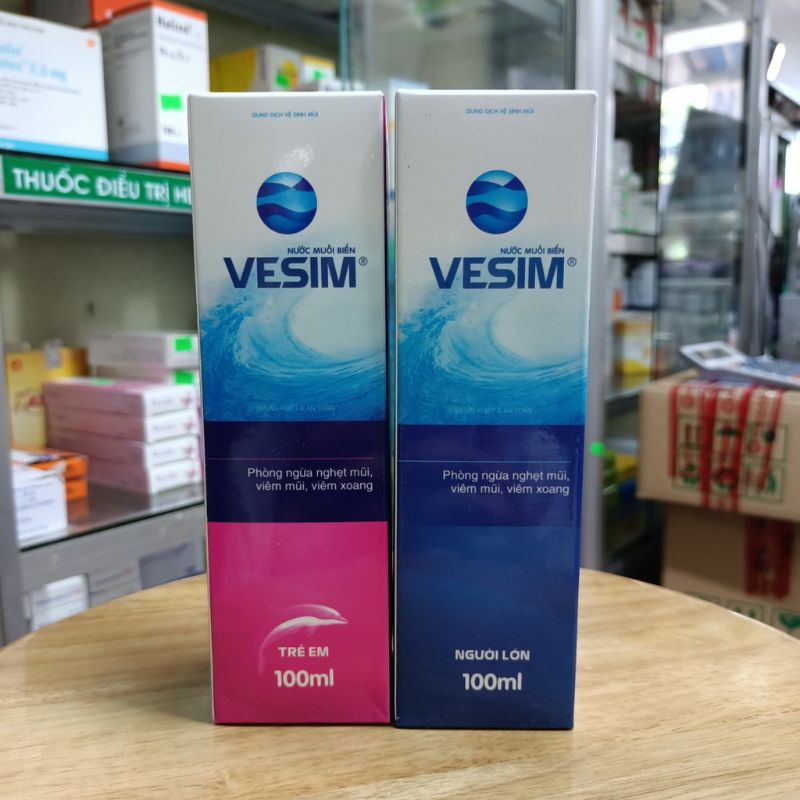 Nước muối biển VESIM vệ sinh mũi cho người lớn và trẻ em 100 ml