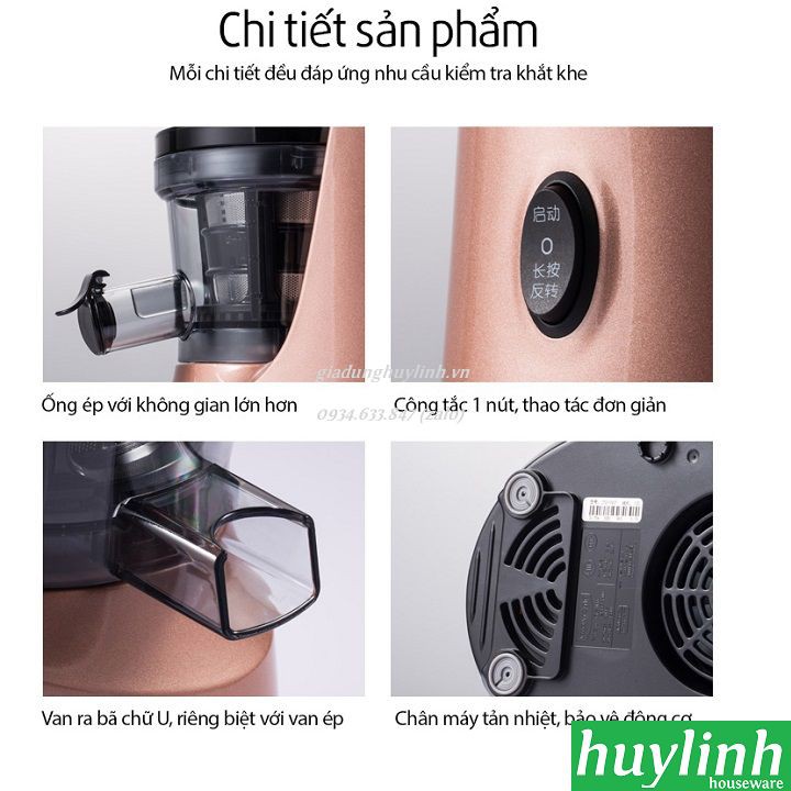 [Mã ELHAMS5 giảm 6% đơn 300K] Máy trái cây chậm Joyoung JYZ-V907 - Tặng lưới làm kem