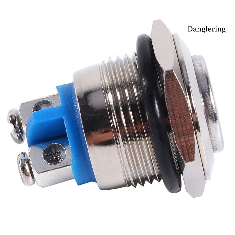 Công tắc nút nhấn bật/ tắt bằng kim loại chống thấm nước 12V 16mm dành cho xe hơi