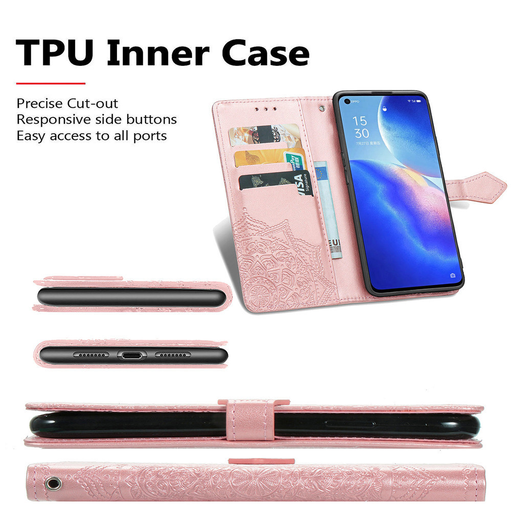 Ốp lưng điện thoại dạng ví da PU lật dành cho OPPO Reno4 Pro 4G 5G Reno5 Reno 5 Pro Casing