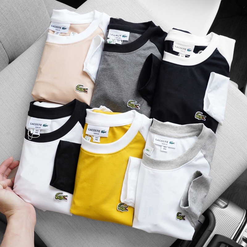 Áo thun tay dài nam nữ  la co ste raglan from unisex