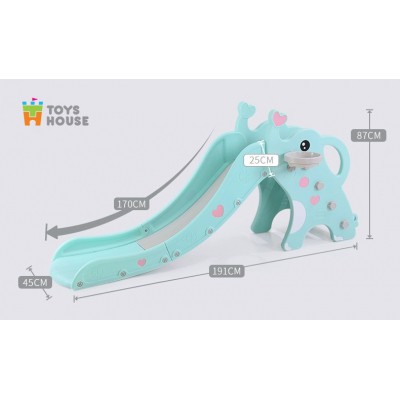 Cầu trượt kèm bóng rổ chú voi đứng tinh nghịch Toys House