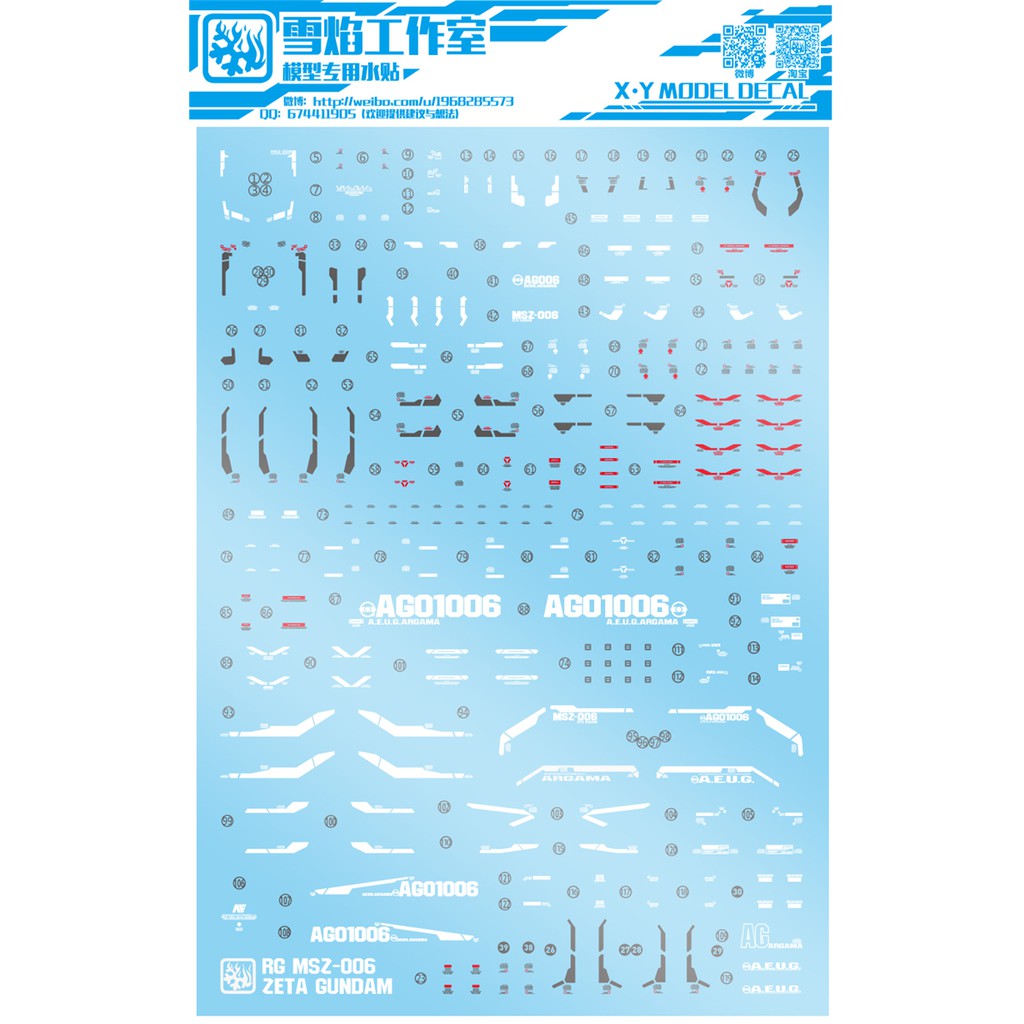 Đề can - Decal nước RG Zeta