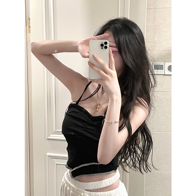 Cocory vn Áo Croptop Trễ Vai Thiết Kế Lệch Tà Quyến Rũ Thời Trang Mùa Hè