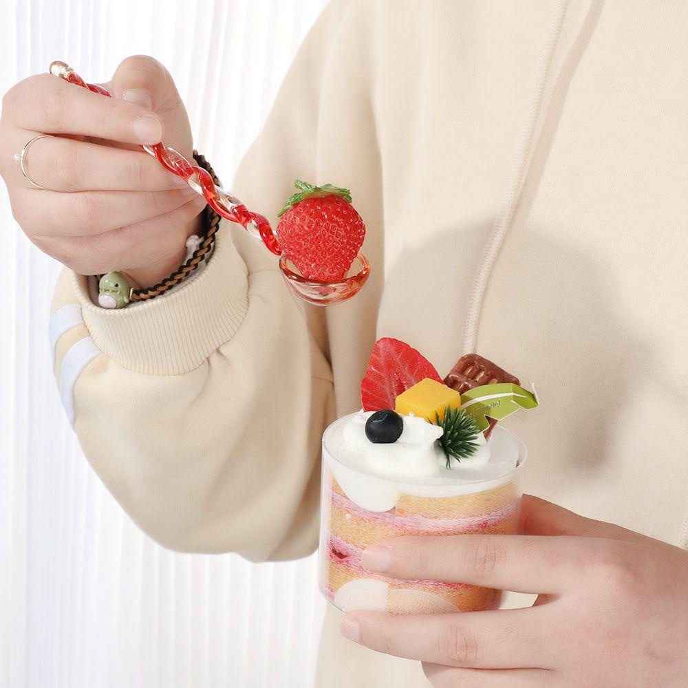 CONOPERY Muỗng Ăn Tráng Miệng Hình Xoắn Ốc Bằng Pha Lê