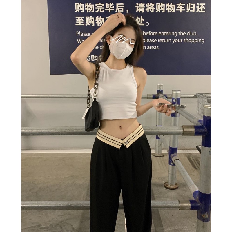 QKOOLE Quần dài  ống rộng phong cách Hàn Quốc cho nữ