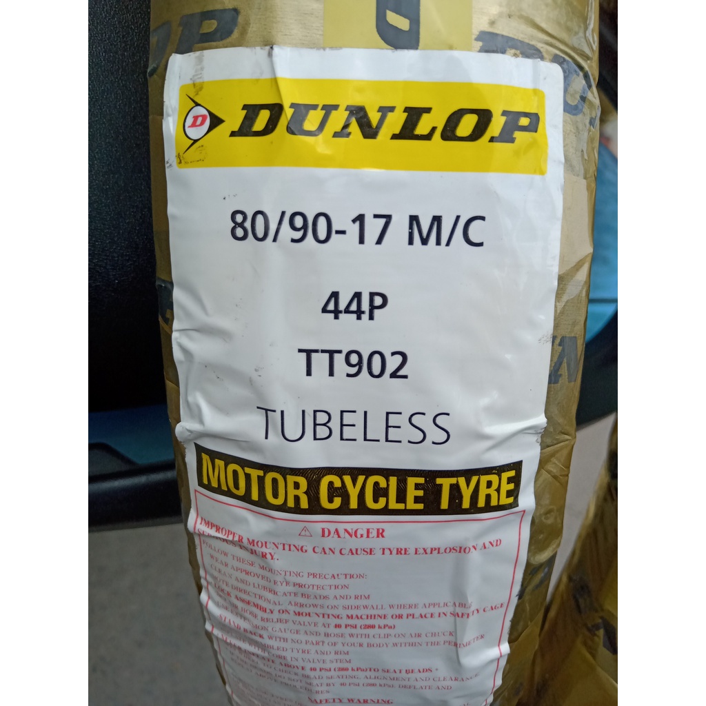 Vỏ xe máy Dunlop 80/90-17 không xài ruột