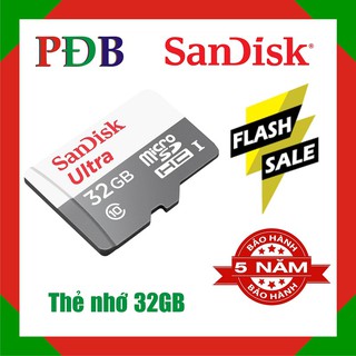 [CHÍNH HÃNG]Thẻ nhớ Micro SDHC Sandisk Ultra 32GB - Bảo hành 36 tháng