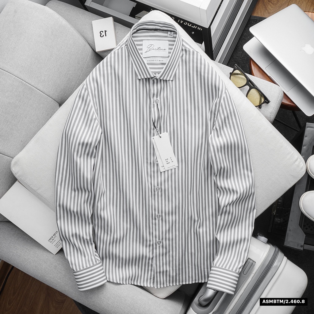 Áo sơ mi nam dài tay trẻ trung với chất liệu kate mịn mát, form slim fit 8773