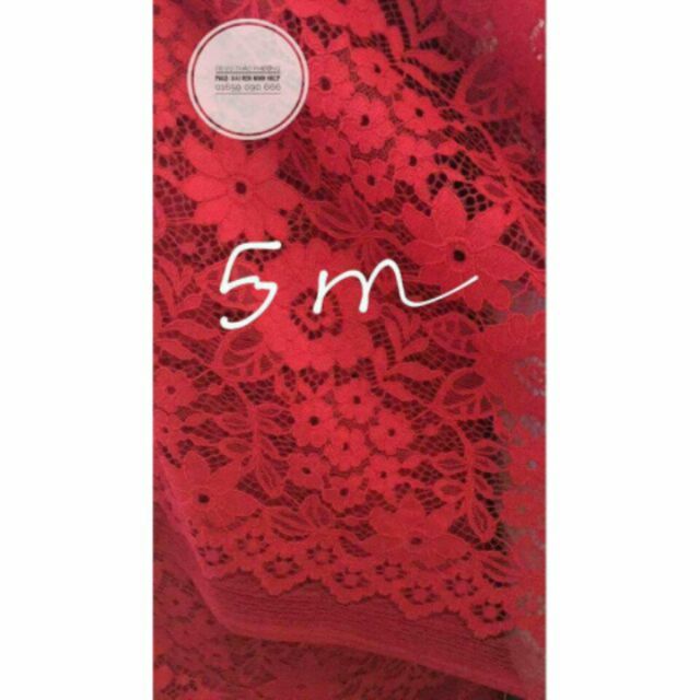 Vải ren đỏ 5m