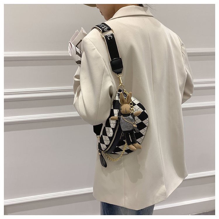 Túi Thể Thao Đeo Chéo Ngực / Hông Họa Tiết Hình Thoi Đơn Giản Thời Trang Cho Nữ