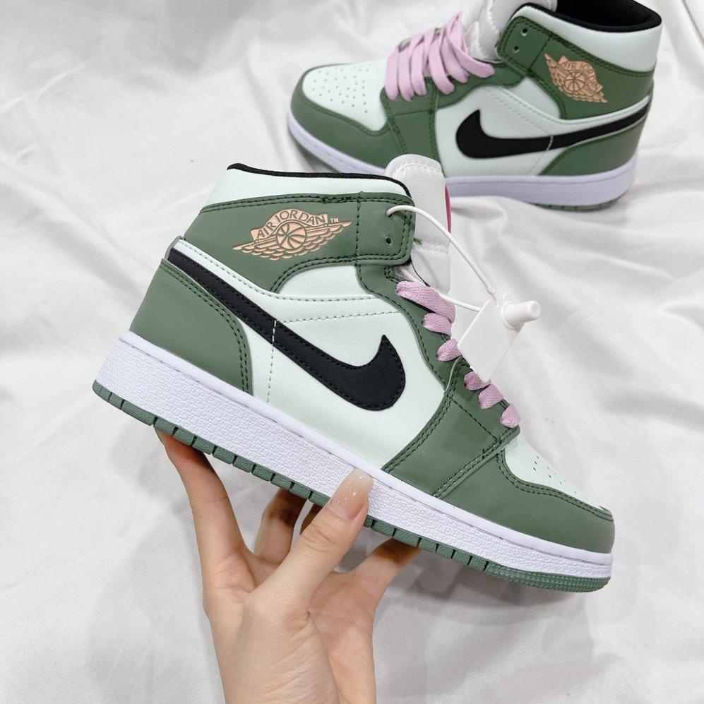 (Full Box + Sale ) Giày Thể Thao Air Jordan 1 Mid SE Dutch Green Cổ Siêu Đẹp Dành Cho Nữ | BigBuy360 - bigbuy360.vn