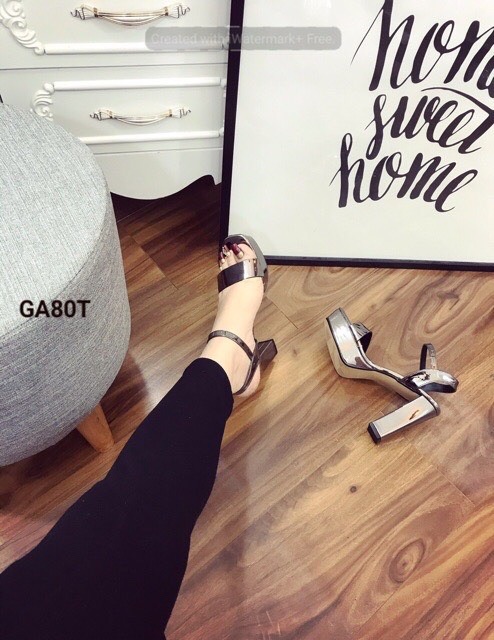 [Sỉ giày VNXK] Giày cao gót Sandal đế đúp 12p da bóng 3 màu cực chảnh