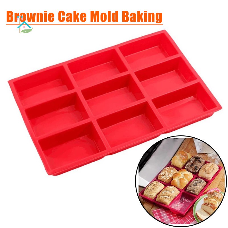 NU 3D Silicone Mold with 9 Cavity Mini Fancy Brownie Cake Pan Fondant Baking Chocolate Mould Heat Resistance DIY Tool .vn