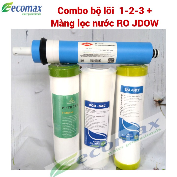 Combo 4 lõi lọc nước 1,2,3,4 - màng lọc nước ro , bộ lõi lọc nước 123