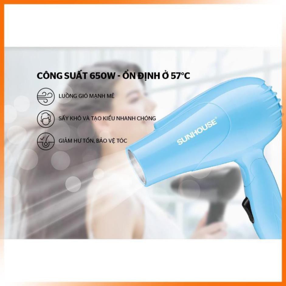 mlcigroceries.86Máy sấy tóc Sunhouse SHD2305, máy công suất 650w, chế độ gió mạnh mẽ, tự động ngắt khi quá tải.