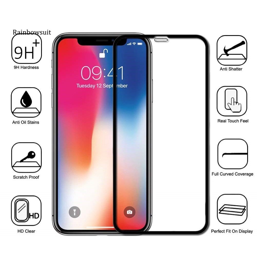 Kính cường lực bảo vệ toàn màn hình cho Iphone 6 7 8 Plus Xr Xs Max