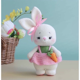Thú len nhồi bông handmade - Thỏ béo lùn