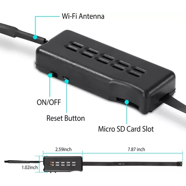 Camera hành trình V99X không dây nhỏ gọn WiFi 4K FullHD 1080P cao cấp Hộp nhựa tản nhiệt