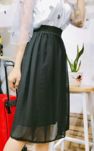 Chân váy voan dáng dài có lót bao đẹp - ảnh thật | BigBuy360 - bigbuy360.vn