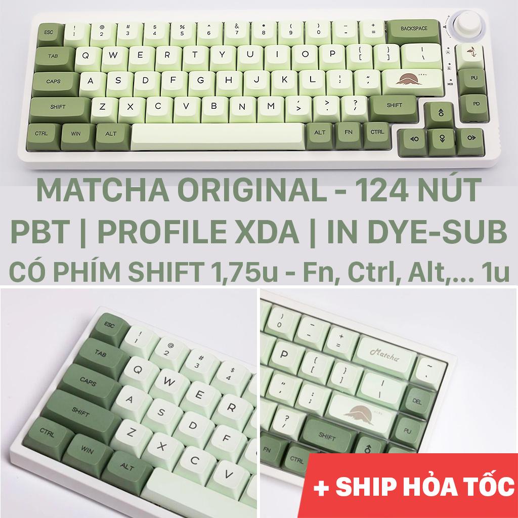 Keycap Matcha Trà Xanh Profile XDA hoặc OEM nhựa PBT cao cấp 125 nút in Dye-Sub