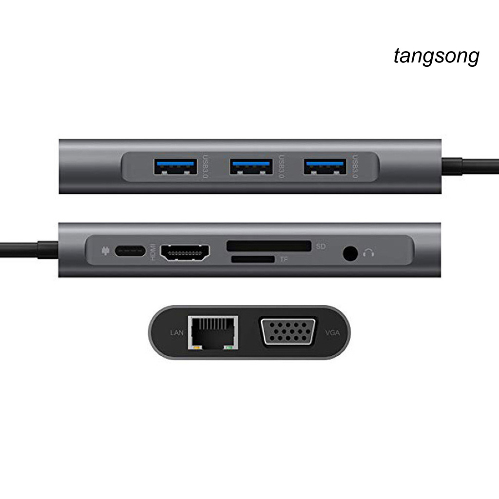 Bộ Chuyển Đổi Ts-10 In 1 Type-C Sang Vga Usb3.0 Pd