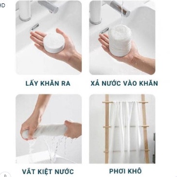 Combo 5 Khăn tắm nén du lịch bằng cotton dùng một lần 70*140 cm