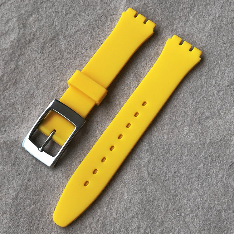 Dây đeo đồng hồ thay thế dây đeo đồng hồ cho dây đeo Swatch 17mm 19mm Dây đeo silicon chất lượng cao