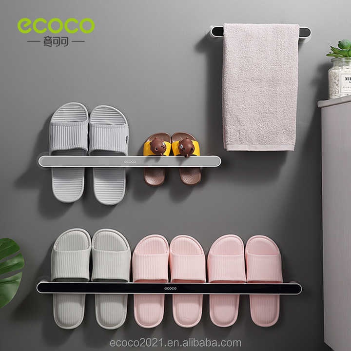 Kệ giày đa năng dán tường siêu dính cao cấp ECOCO. Giá treo khăn, giày dép không cần khoan tường