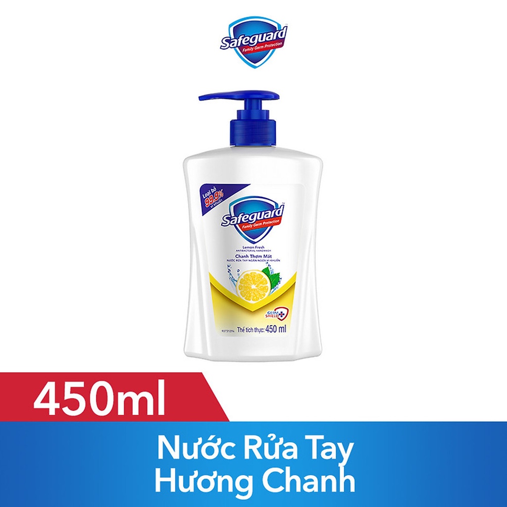 Nước Rửa Tay Safeguard Hương Chanh Thơm Mát 450ml / Chai