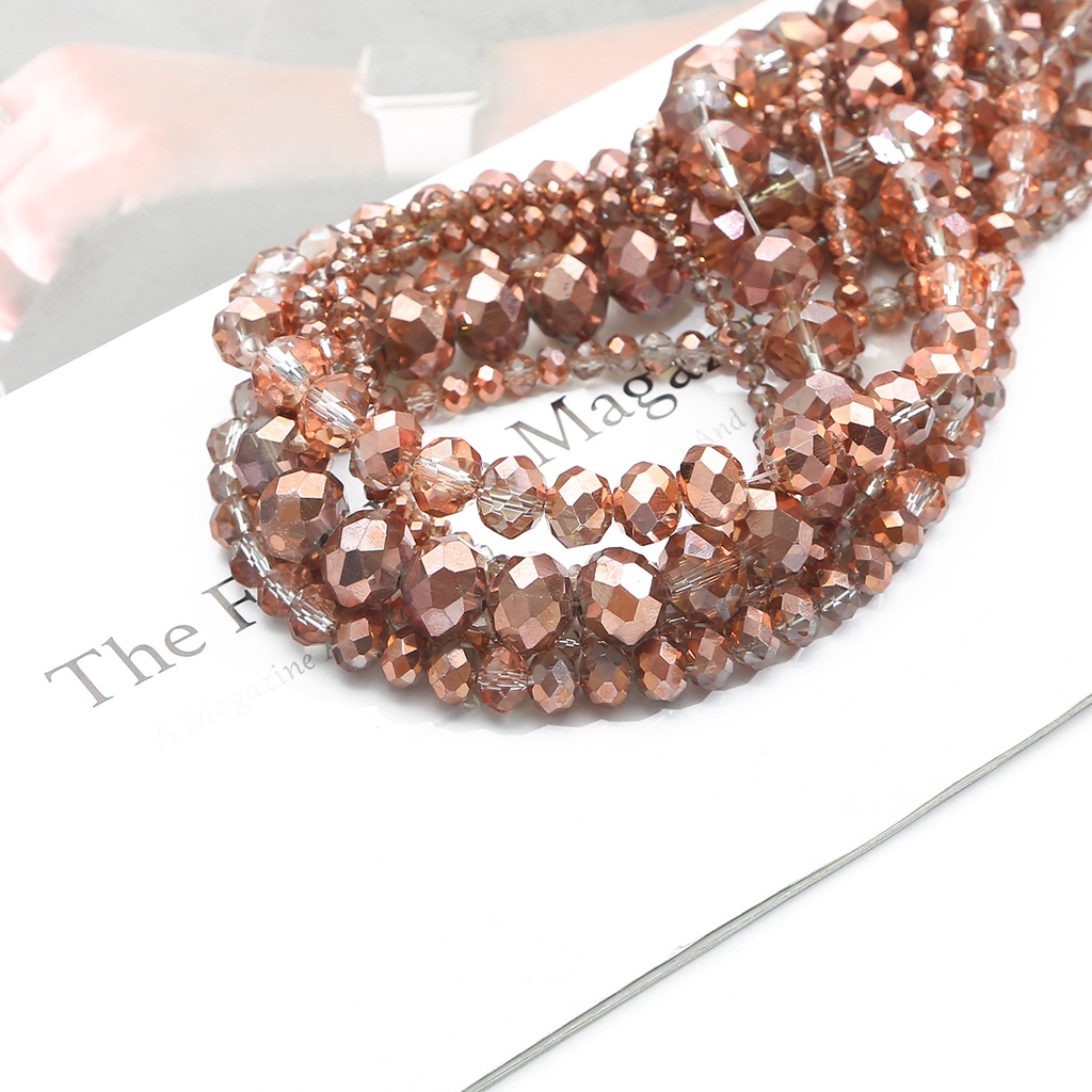 Chuỗi hạt pha lê thạch anh dùng làm đồ trang sức bông tai vòng tay 2-10mm