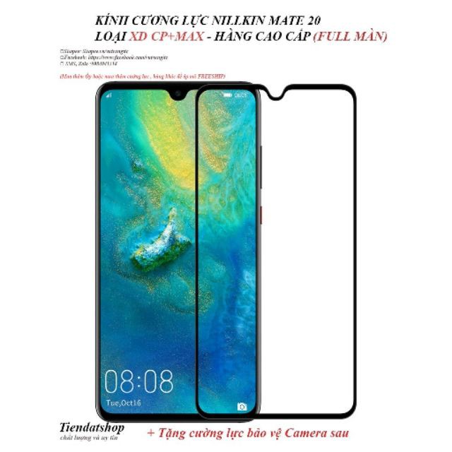 Huawei Mate 20-Kính Cường Lực Nillkin XD CP+MaX Full Màn(Hàng Cao Cấp)