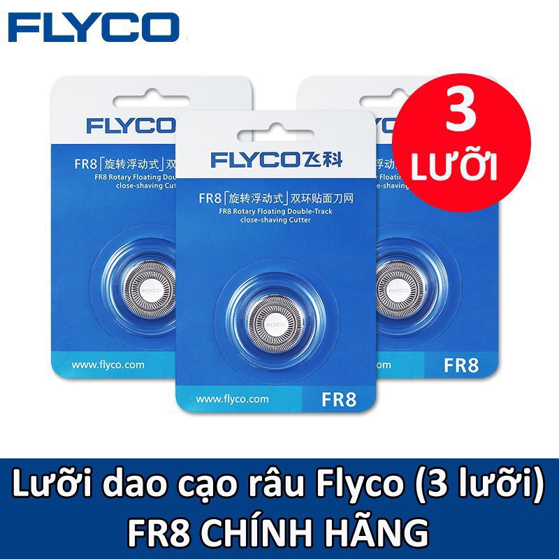 [Bảo Hành 2 Năm] Combo Máy Cạo Râu Flyco FS371VN 3 Lưỡi Kép Kháng Nước & 3 Lưỡi Dao FR8VN - Hàng Chính Hãng