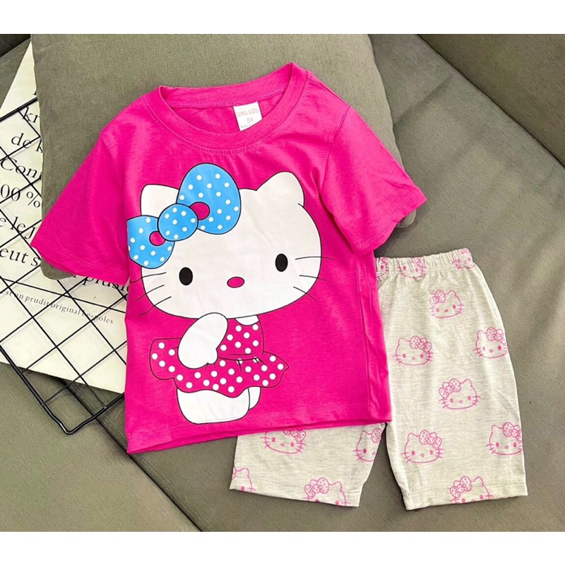 Bộ thun ngắn tay bé gái size đại