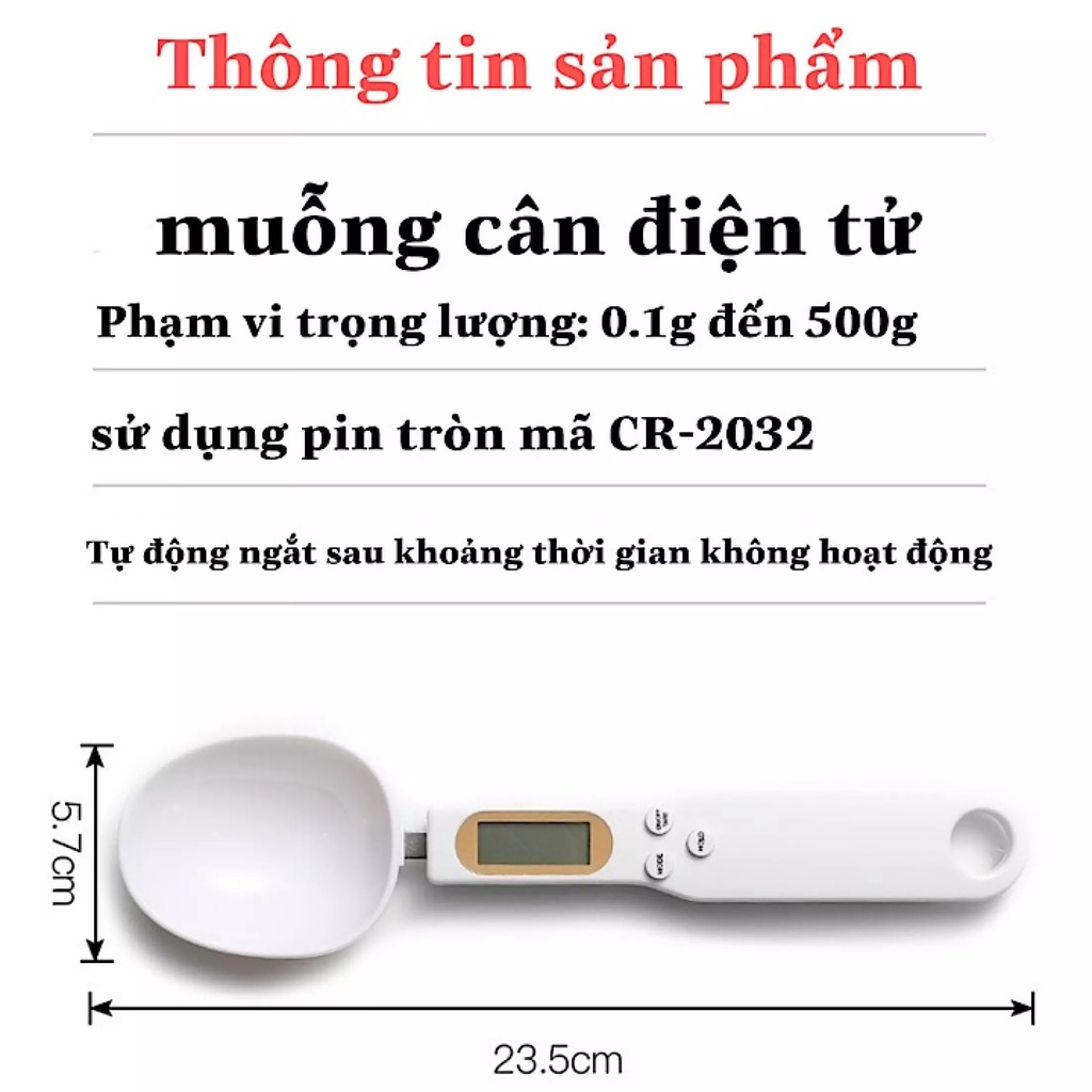 Cân Điện Tử Tiểu Ly Đạng Thìa, Muỗng 500g/0.1