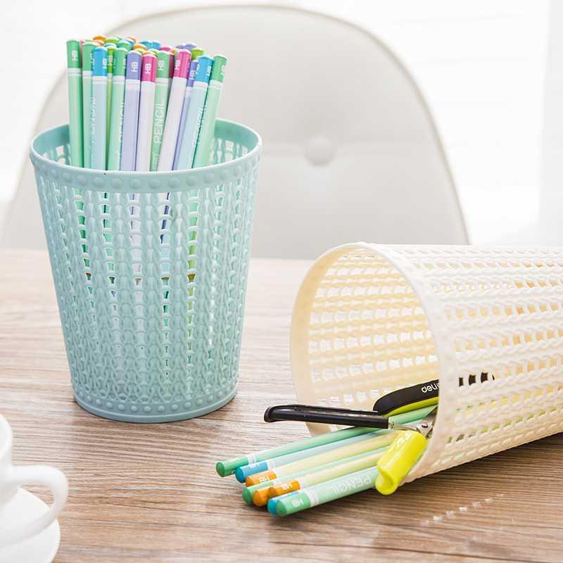 Thùng Rác Mini Để Bàn Có Giá Đỡ Và Ngăn Đựng Bút Tiện Dụng