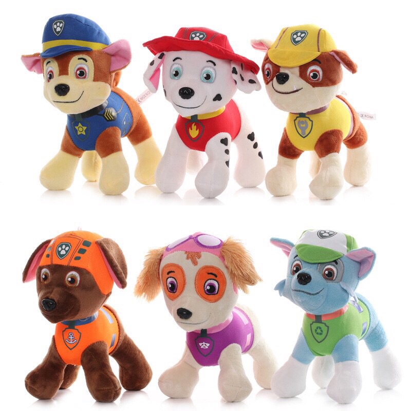 BỘ 6 CON ĐỘI CHÓ CỨU HỘ 25cm,Lông Nhung Mịn,Xịn Xò