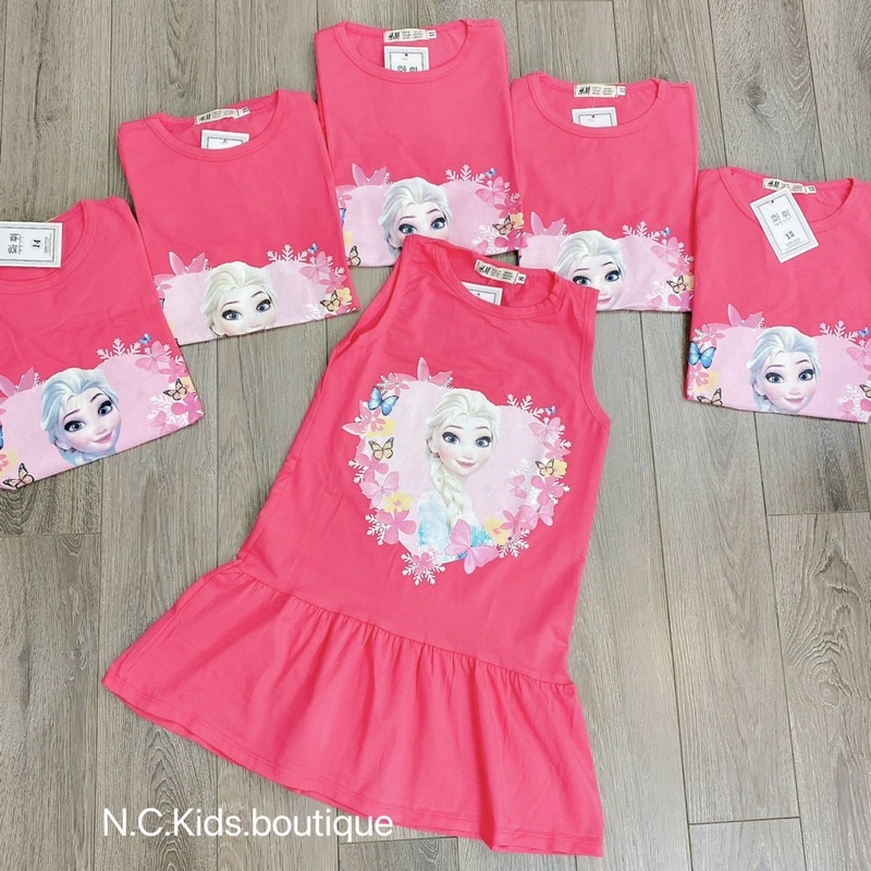 VB161 - VÁY BÉ GÁI SIZE ĐẠI SÁT NÁCH HỒNG SEN ELSA ĐUÔI CÁ