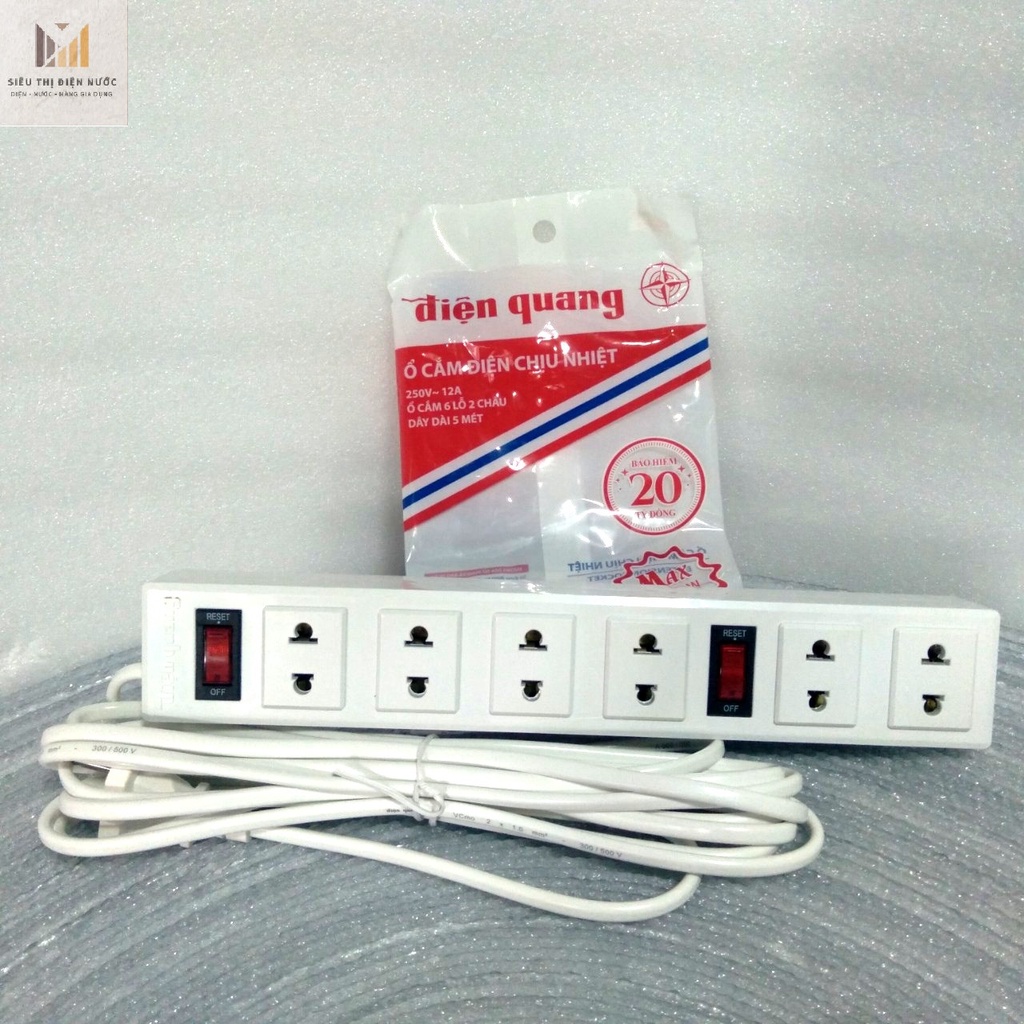 Ổ cắm ĐIỆN QUANG 3 ổ cắm - 6 ổ cắm chất lượng cao