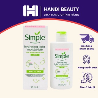 Kem dưỡng ẩm da mặt SIMPLE kind to skin hydrating light moisturiser phù hợp mọi loại da (125ml)