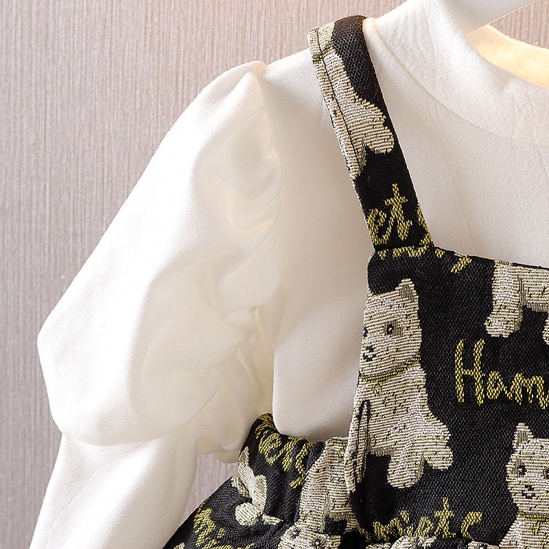 Set Đồ Gồm Đầm Hai Dây In Họa Tiết Động Vật + Áo Khoác Thời Trang Cho Bé Gái 0-4 Tuổi