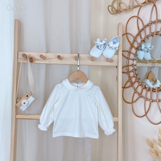 Quần áo trẻ em [ QUỲNH BOUTIQUE ]  áo trắng cổ sen cho bé