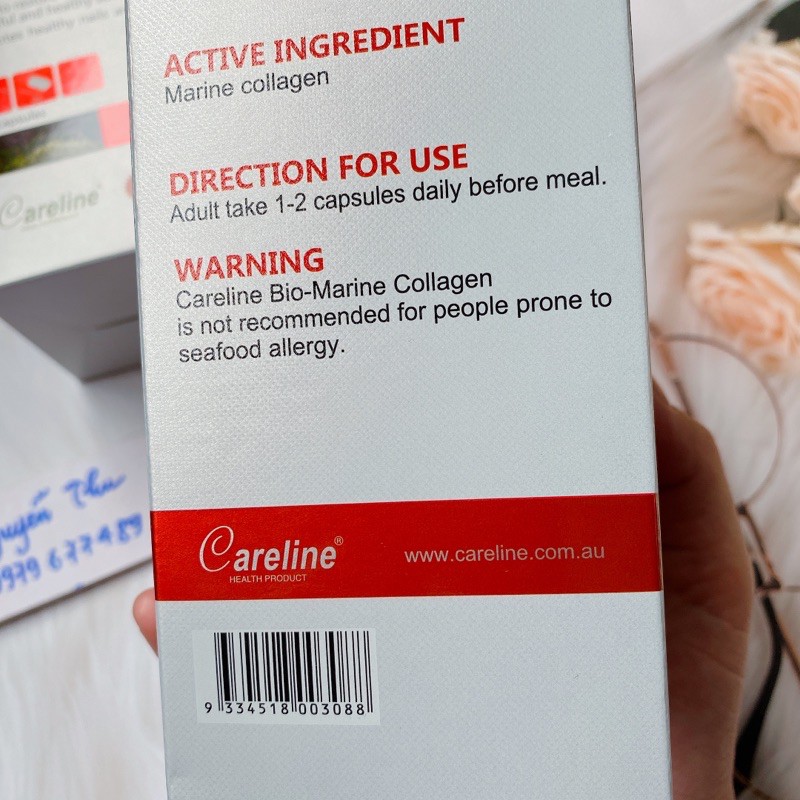 (Chính_hãng)Collagen Thủy sinh Careline Bio Marine, Collagen Careline ÚC 100 viên