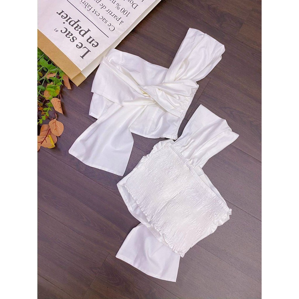 Áo kiểu đắp nơ chất đẹp mịn siêu hot