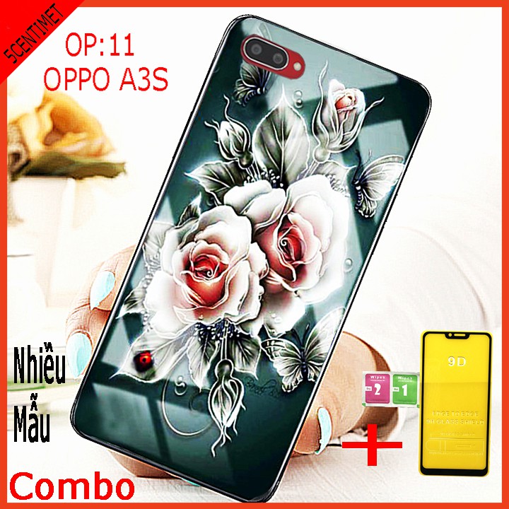 COMBO ốp lưng OPPO A3S (combo 1 ốp lưng kính 3D siêu sang và 1 kính cường lực FULL màn hình ) 5centimet | BigBuy360 - bigbuy360.vn