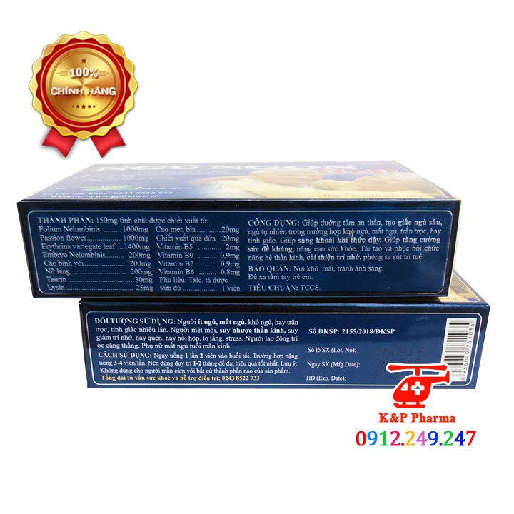 Ngủ Ngon G&P | Hỗ trợ dưỡng tâm an thần, tạo giấc ngủ sâu, phù hợp cho người cao tuổi, mất ngủ kinh niên | Ngủ Ngon GP