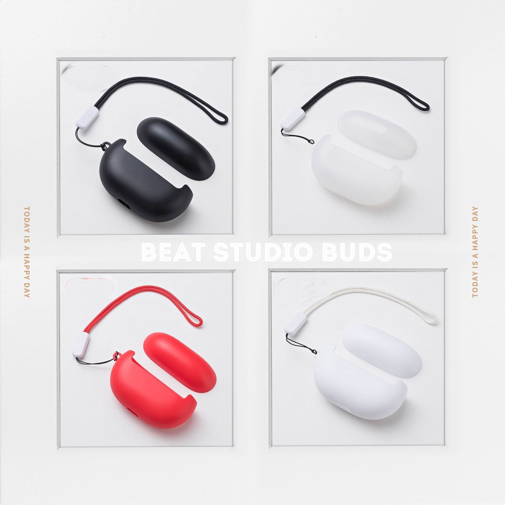 Ốp Vỏ Bảo Vệ TPU Màu Beat Studio Buds Kèm Dây Treo