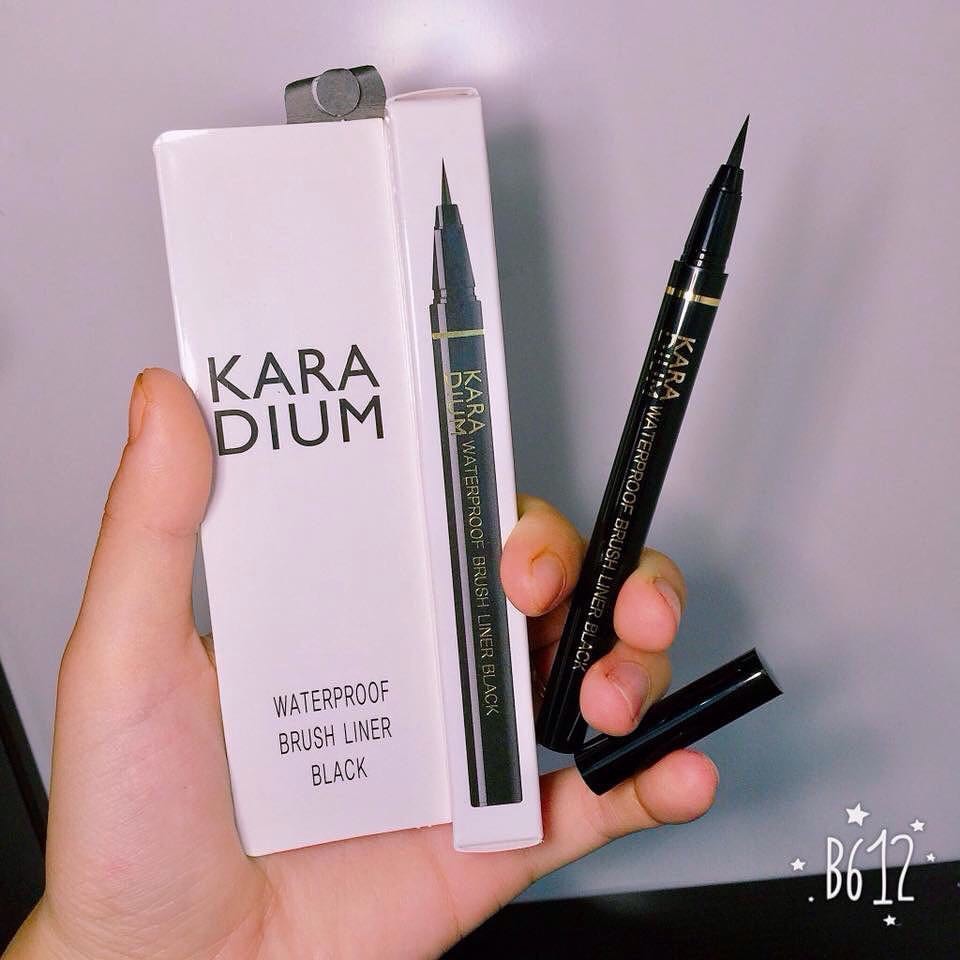 Bút dạ kẻ mắt Karadium Waterproof Brush Liner Black Hàn Quốc - Đường Kẻ Sắc Nét, Thu Hút Ánh Nhìn - Amora Skinlab