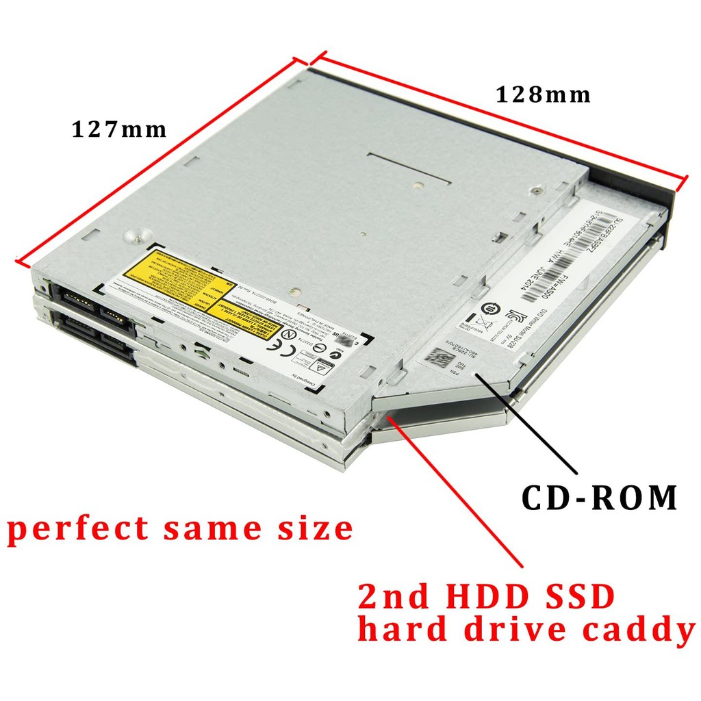 Giá đỡ ổ cứng 9.5mm / 12.7mm Ổ cứng HDD SSD, Bộ chuyển đổi Giao diện SATA 3.0 Giá đỡ đĩa cứng cho máy tính xách tay, cho CD DVD ROM Quang học Bay 2,5 inch, Ổ đĩa DVD / CD sang HDD / SDD 