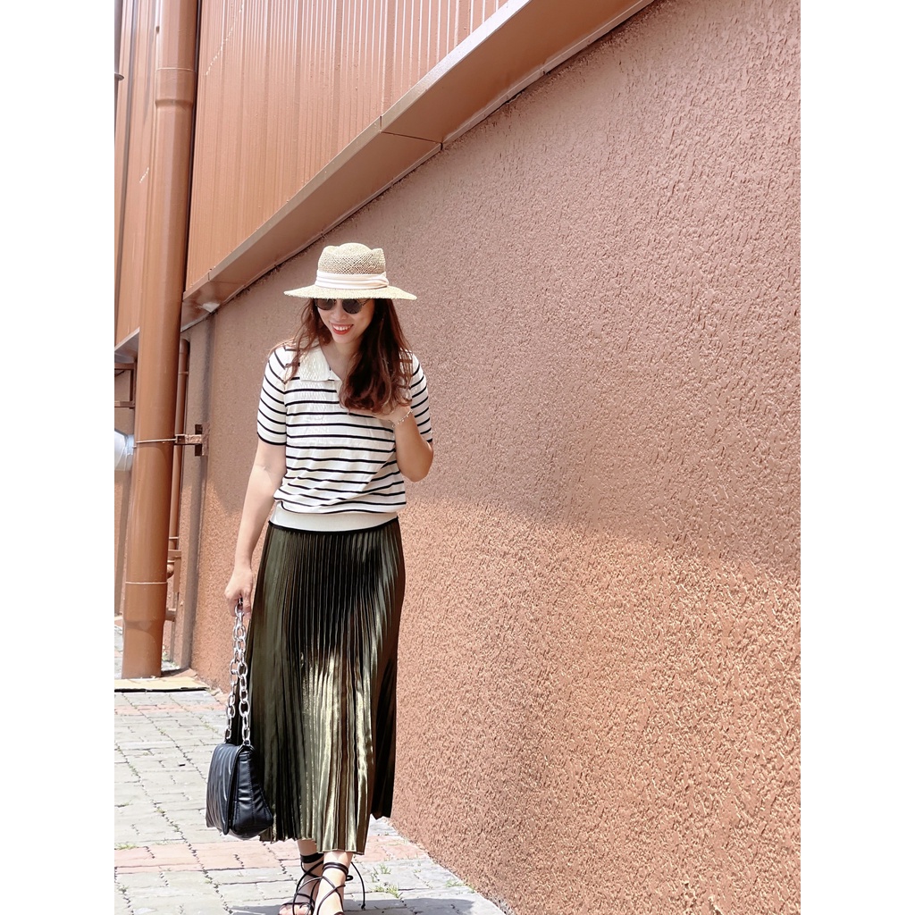 (HÀNG SẴN - HÌNH THẬT) Chân váy xếp ly satin ánh kim - Chân váy xếp ly dáng chữ A cao cấp NHIỀU MÀU LỰA CHỌN